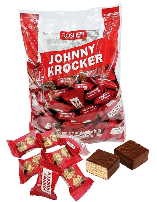 Roshen Johnny Krocker vafliai su įdaru ir šokolado skoniu 1 kg.